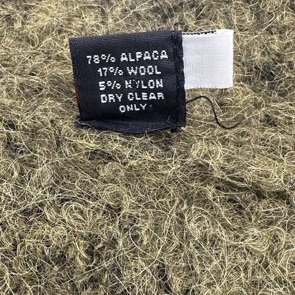 Tabask Handcrafted Alpaca Green Cardigan Sweater Single Button Womens Large Peru - Picture 7 of 11